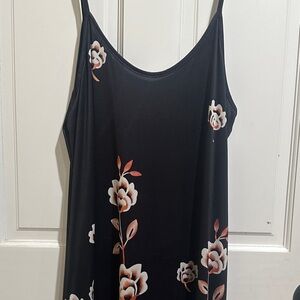 Floral Black Slip Dress